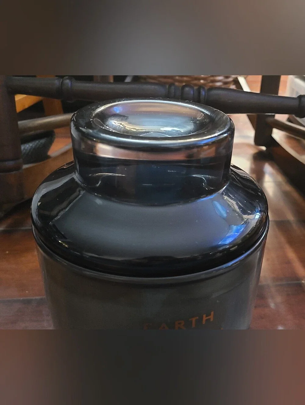 Tom Dixon Earth Scented Large Jar Candle Black Glass Multiple Wicks 6 in